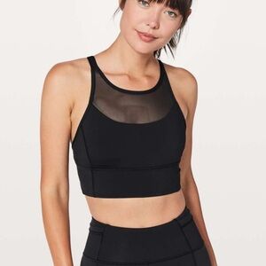 Lululemon Clip-In Long Line Bra Black Luxtreme Size 4